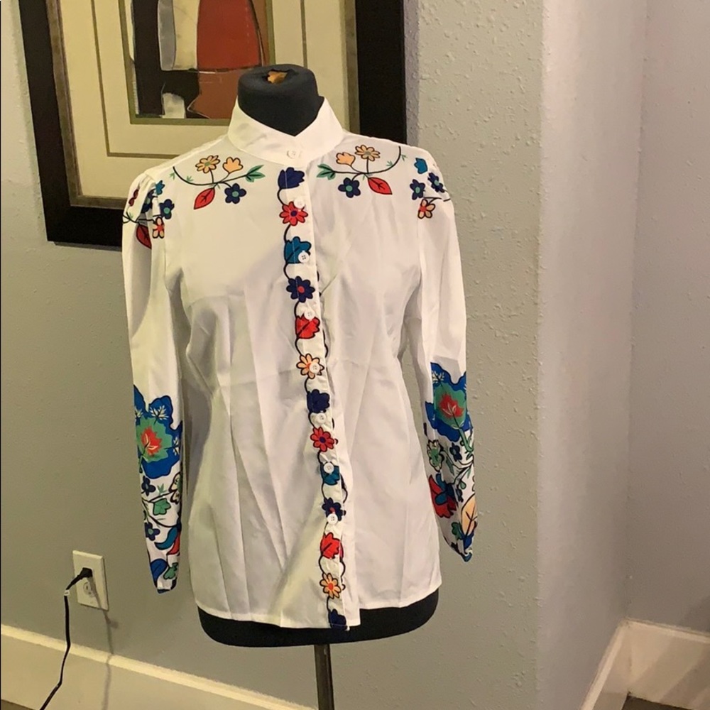 Floral print button down